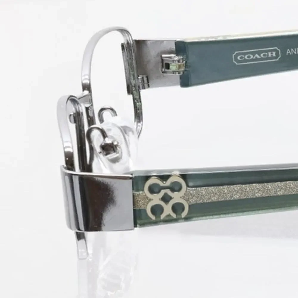 Coach Aneko (1030) 48-17-135mm Gunmetal Silver/Blue Eyeglass FRAMES ONLY - GOOD